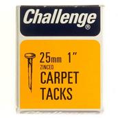 Bayonet Carpet Tacks Zinc Plated 25mm 40g Pack. Display Of 24 Boxes