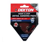 Dekton DT80732 Hook and Loop Detail Sanding Pads 93mm x 93mm 40G