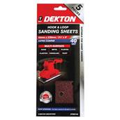 Dekton DT80742 Hook and Loop Sanding Sheets 93mm x 230mm 40G Pack of 5