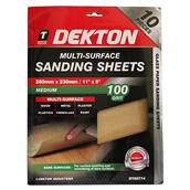 Dekton DT80774 Multi-Surface Sanding Sheets 280mm x 230mm 100G 10PK