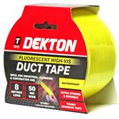 Dekton DT90861 Hi Vis Duct Tape 8m x 50mm (Fluorescent Yellow)