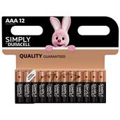Duracell S5939 Simply AAA Batteries Card of 12