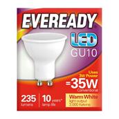 Eveready S13598 LED GU10 3W (35W) Warm White 250LM Box of 5