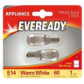 Eveready S875 Fridge Bulbs 15W SES Pack of 2