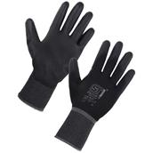 HNH Black Nylon PU Gloves Size 7 (Small) * Pack of 12 Pairs *