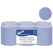 Desna Blue Centrefeed Embossed 2 Ply 80m Case of 6 Rolls