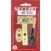 Securit S1084 Security Bolt and Key Brass Plated