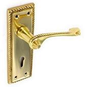 Securit S2100 Georgian Brass Lock Handles 150mm