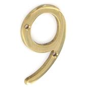 Securit S2509 Brass Numeral No 9 75mm