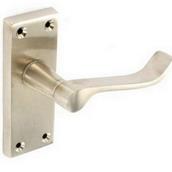 Securit S2721 Brushed Nickel Scroll Latch Handles 115mm