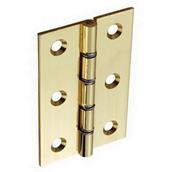 Securit S4101 Polished Double Steel Washered Brass Hinges 75mm