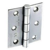 Securit S4261 Grade 7 Steel Hinges Satin Chrome Plated 75mm CE Fire Rated 1 Pair