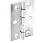 Securit S4302 Steel Butt Hinges Polished Chrome Plated 75mm 1 Pair