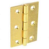 Securit S4305 Steel Butt Hinges Brass Plated 75mm 1 Pair