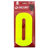 Securit S6920 Wheelie Bin Number 0 Hi Viz Yellow 160mm Self Adhesive (Card of 1)
