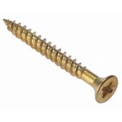Securit S8181 Twin Thread Woodscrews Countersunk Electro Brass 4 x 40mm Card of 15