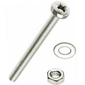 Securit S8406 Machine Screws, Nuts and Washers M5 x 50mm Card of 6