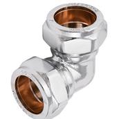 Securplumb SU9819 Compression Elbow CxC 15mm Chrome Plated Pack of 5