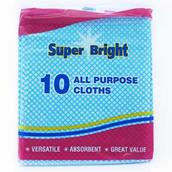 Super Bright All Purpose Cloths Pack of 10