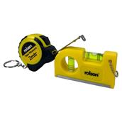 Rolson 54108 Magnetic Pocket Level and 2m Tape Measure