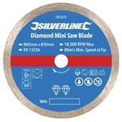 Silverline (361323) Diamond Mini Saw Blade 85mm Dia - 10mm Bore