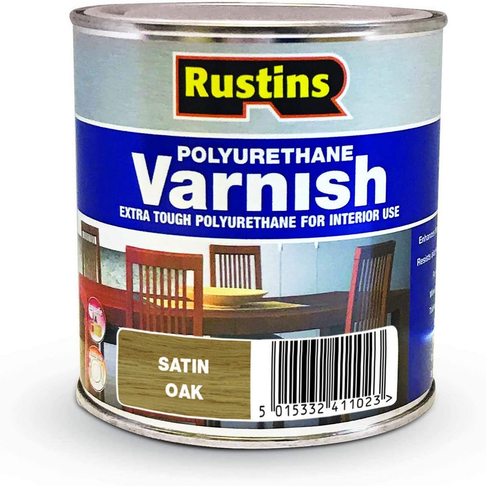 Rustins Quick Dry Poly Varnish Satin Oak 250ml