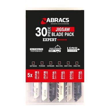 Abracs ABTMIX30 Jigsaw Blades 30pc Set 5x - T118G T118A T144D T101B T101BR & T111C