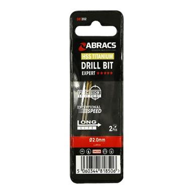 Abracs DBT202 2.0mm HSS Drill Bit Tin Coated Wallet of 2