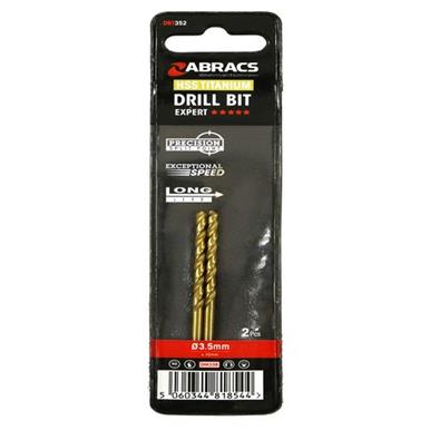 Abracs DBT352 3.5mm HSS Drill Bit Tin Coated Wallet of 2