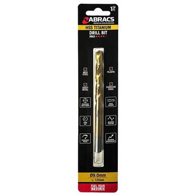 Abracs DBT901 9.0mm HSS Drill Bit Tin Coated Wallet of 1
