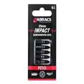 Abracs IPZ12505 25mm Impact Screwdriver Bit PZ1 Pack of 5