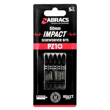 Abracs IPZ15005 50mm Impact Screwdriver Bit PZ1 Pack of 5