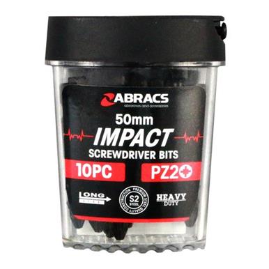 Abracs IPZ25010 50mm Impact Screwdriver Bit PZ2 Tub of 10