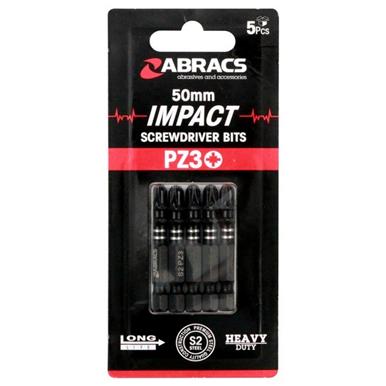 Abracs IPZ35005 50mm Impact Screwdriver Bit PZ3 Pack of 5
