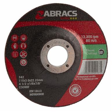 Abracs Proflex PF11530DS Depressed Stone Cutting Disc 115 x 3.0 x 22mm Box of 5
