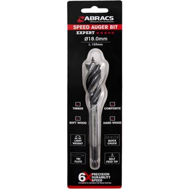 Abracs SAB18 Speed Auger Drill Bit 18.0mm x 159mm