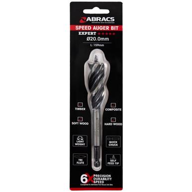 Abracs SAB20 Speed Auger Drill Bit 20.0mm x 159mm