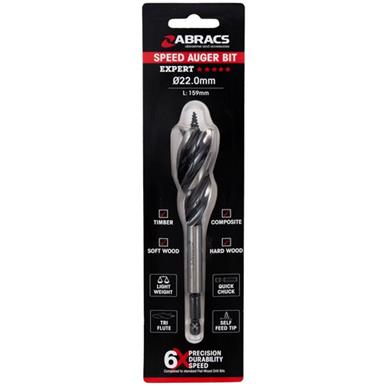 Abracs SAB22 Speed Auger Drill Bit 22.0mm x 159mm