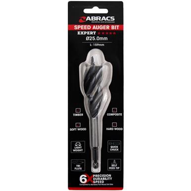 Abracs SAB25 Speed Auger Drill Bit 25.0mm x 159mm