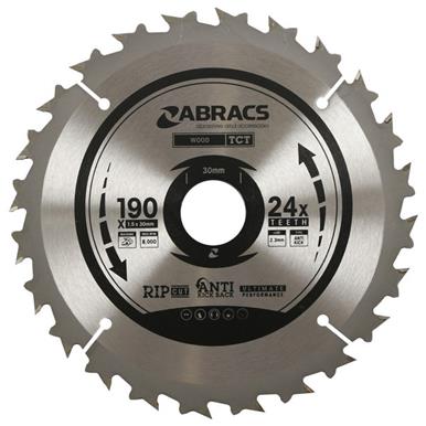 Abracs TCT19024 TCT Blade 190 x 30mm 24T Wood