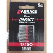 Abracs TX1505 Impact Screwdriver Bit TX15 25mm Pack of 5