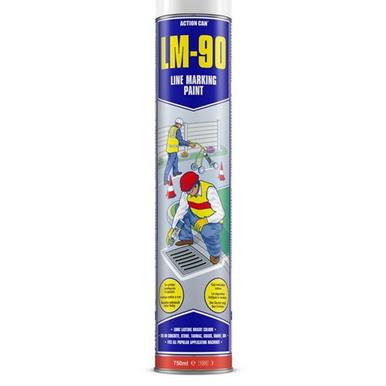 Action Can LM-90 White Line Marking Paint Aerosol 750ml