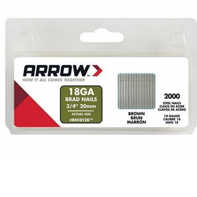 Arrow BN1812B Brad Nails Brown 20mm (3/4&quot;) Pack of 2000 * Clearance *