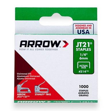 Arrow JT21 Staples 6mm (1/4&quot;) Box of 1000