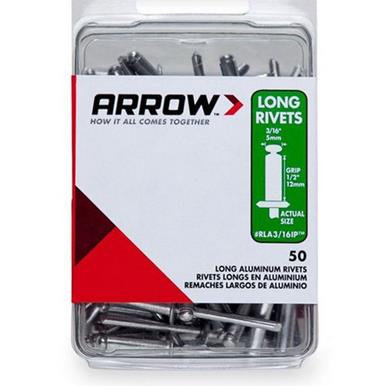 Arrow Long Rivets 3/16&quot; Pack of 50