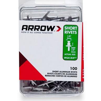 Arrow Short Rivets 1/8&quot; Pack of 100 * Clearance *