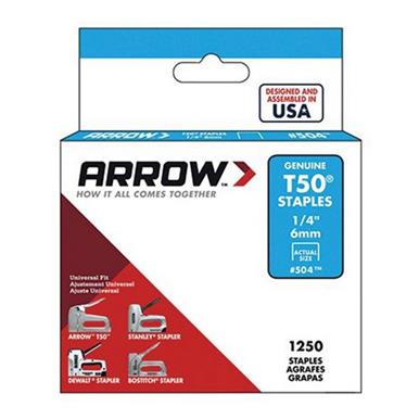 Arrow T50 Staples 6mm (1/4&quot;) Box of 1250