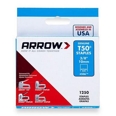 Arrow T50 Staples 10mm (3/8&quot;) Box of 1250