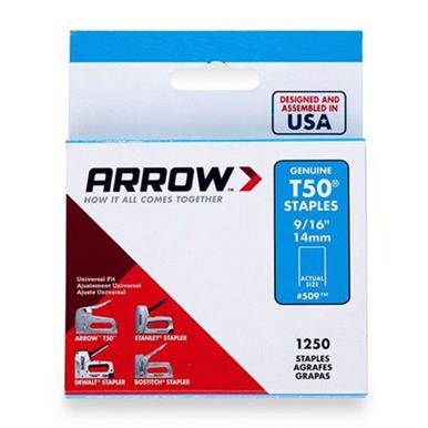 Arrow T50 Staples 14mm (9/16&quot;) Box of 1250