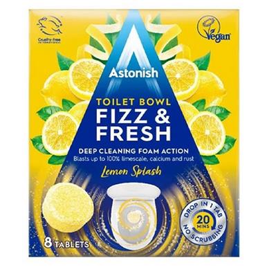 Astonish C2145 Toilet Bowl Tablets Fizz & Fresh Lemon Splash Pack of 8